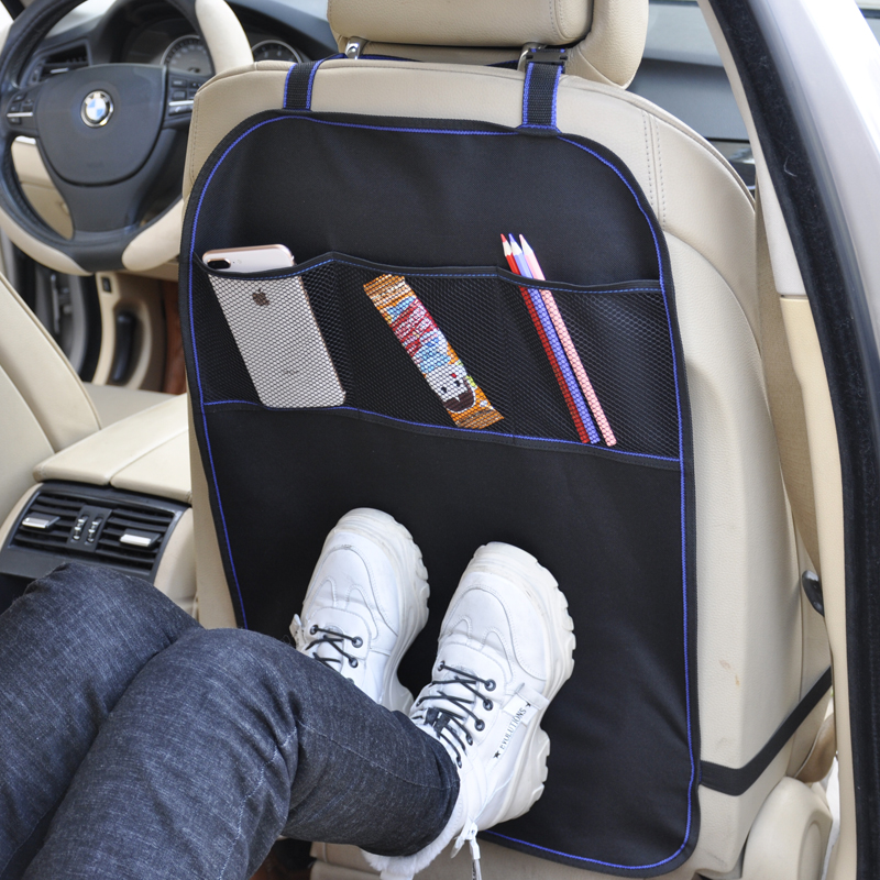 Mesh Pocket Car Seat Back Anti-Kick Pad Seat Back Bag