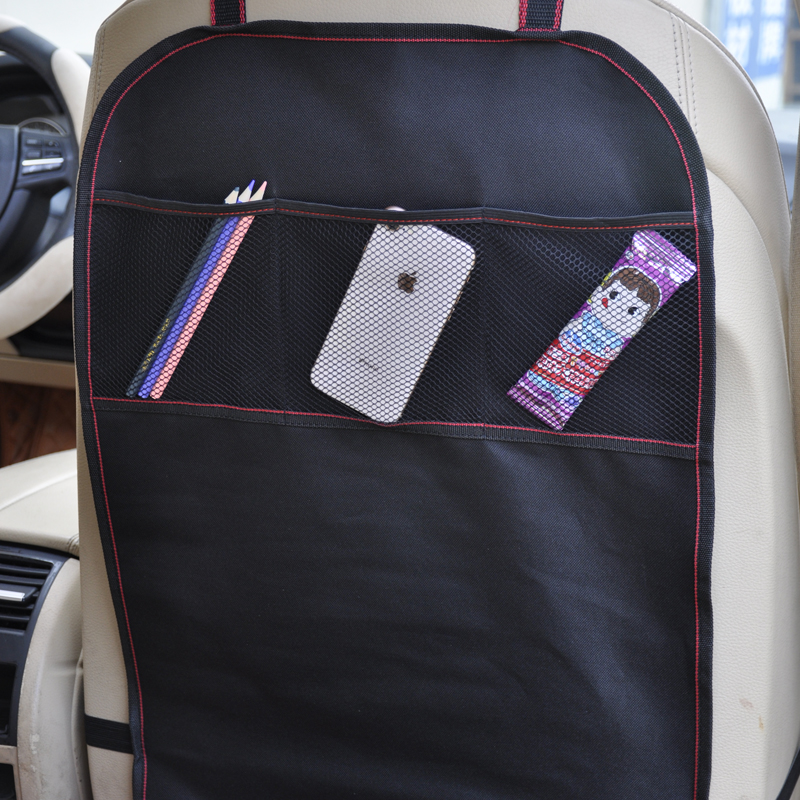 Mesh Pocket Car Seat Back Anti-Kick Pad Seat Back Bag